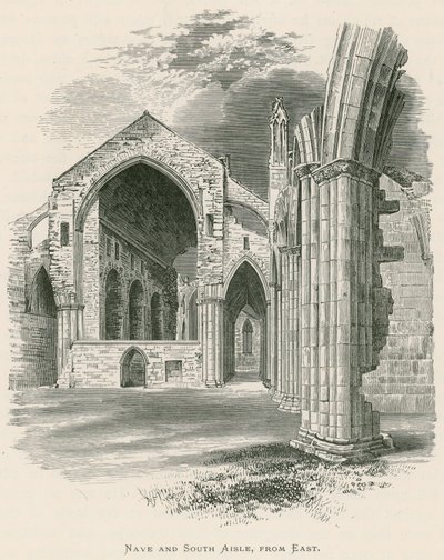 Melrose Abbey, Schiff und Südschiff, von Osten von Alexander Francis Lydon